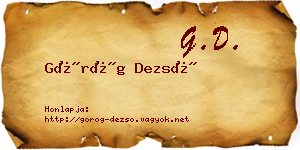 Görög Dezső névjegykártya