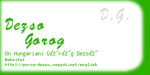 dezso gorog business card